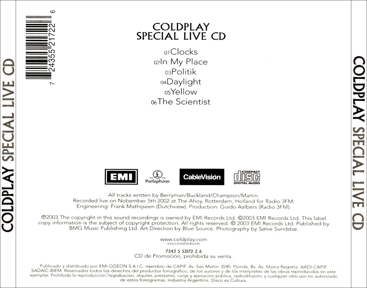 Coldplay  Special Livecd : Back